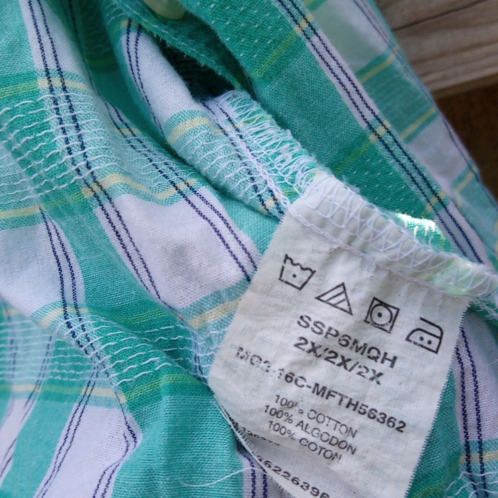 Riders By Lee Short Sleeve Plaid Button Down Shirt Top - Picture 5 of 12